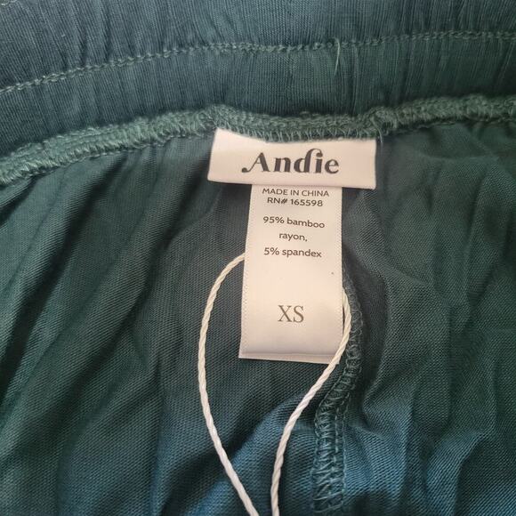 Andie Wide Leg Pants XS Bamboo Fern Green Relaxed Elastic Waist Lounge NWT $118 - Picture 7 of 9